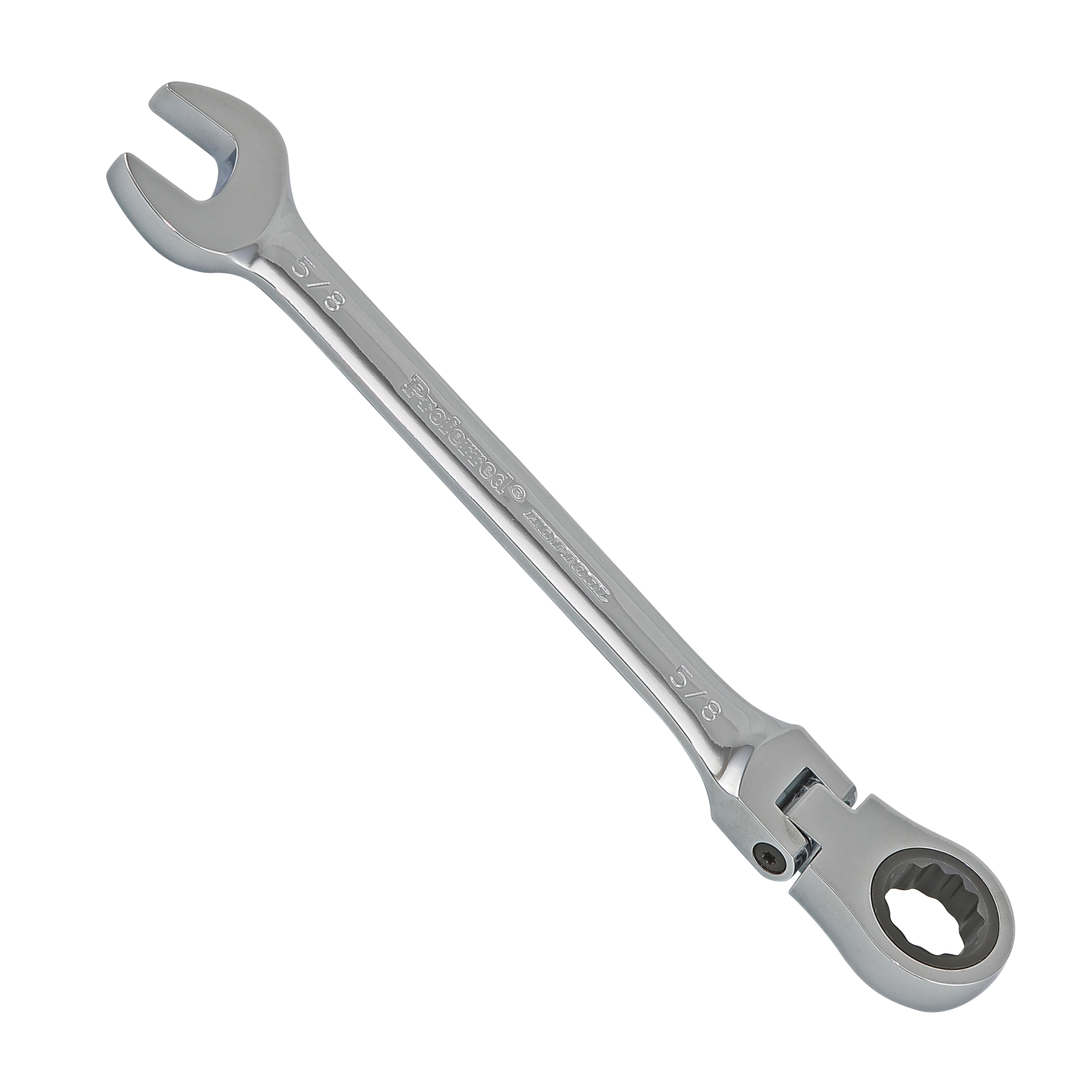 5/8" Proferred Flex Ratcheting Combination Wrench, Chrome Finish