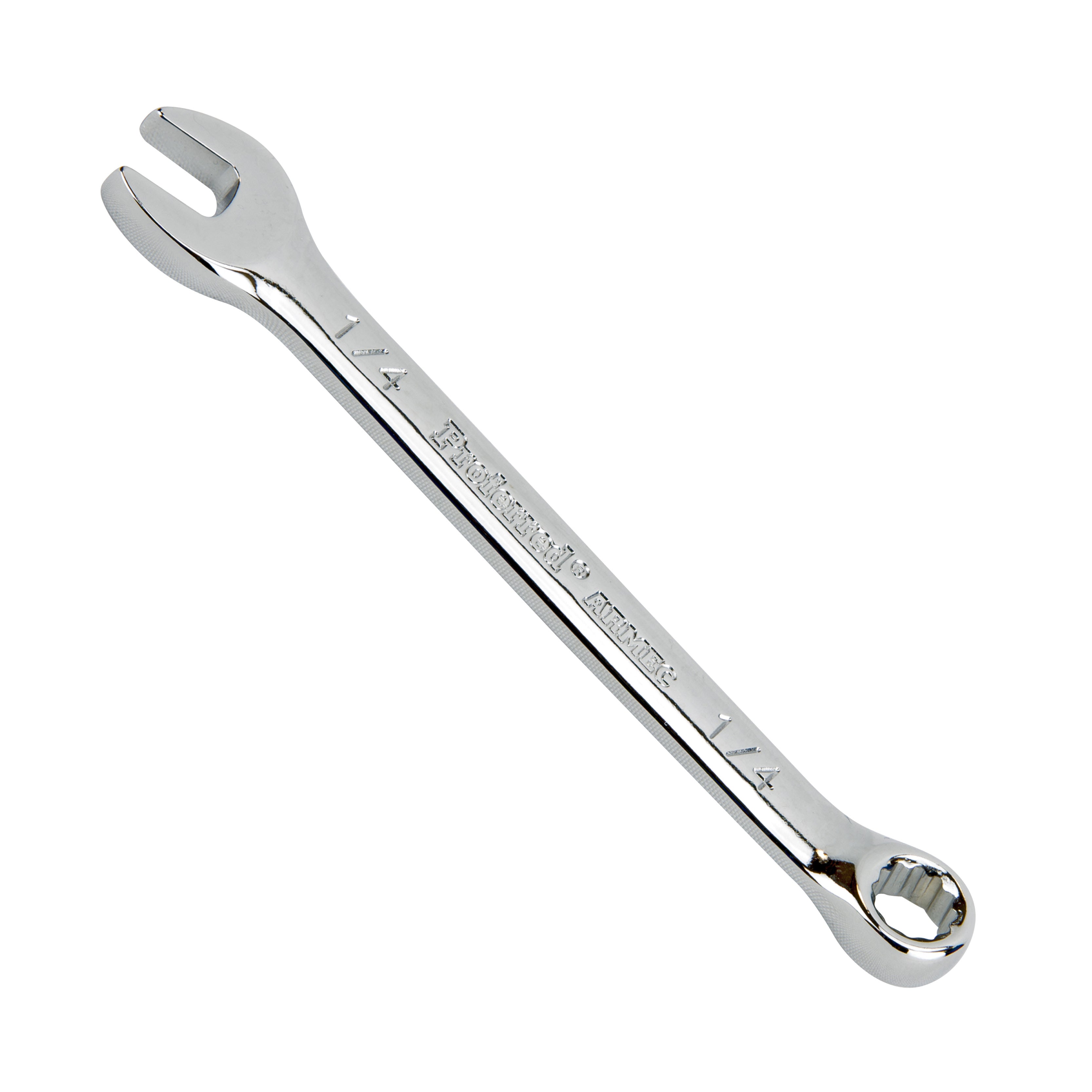 1/4" Combo Wrench, 12 Pt. Proferred Combination Wrench, Chrome Finish