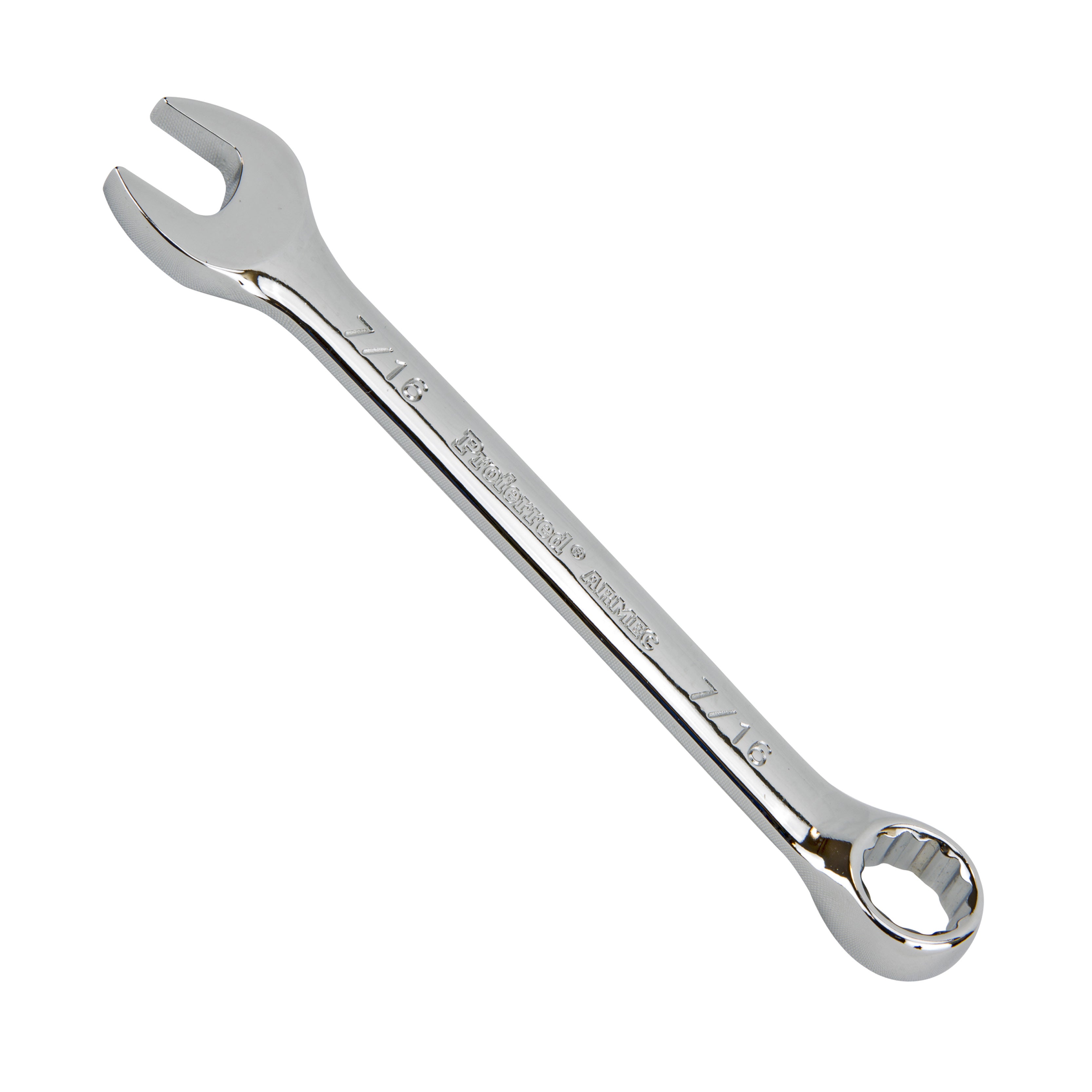 7/16" Combo Wrench, 12Pt. Proferred Combination Wrench, Chrome Finish