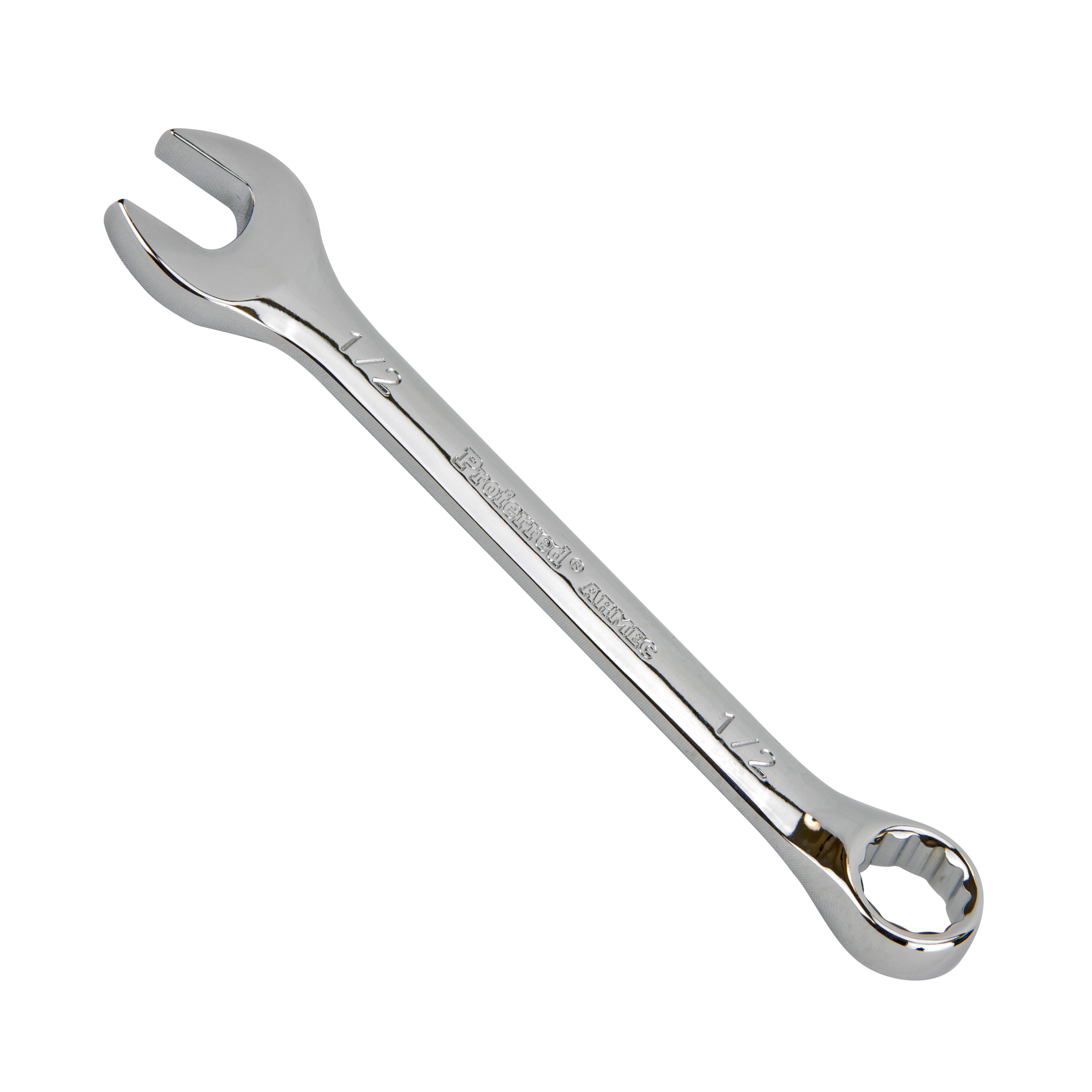 1/2" Combo Wrench, 12Pt. Proferred Combination Wrench, Chrome Finish
