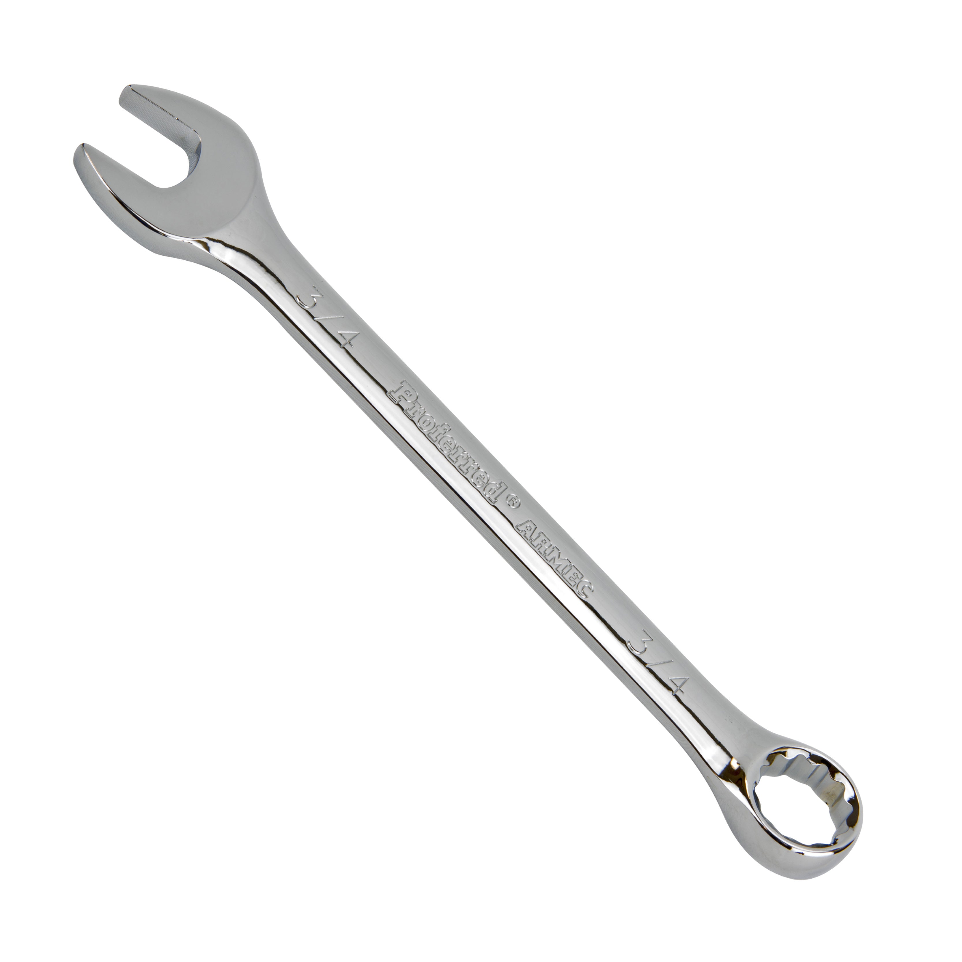 3/4" Combo Wrench, 12Pt. Proferred Combination Wrench, Chrome Finish
