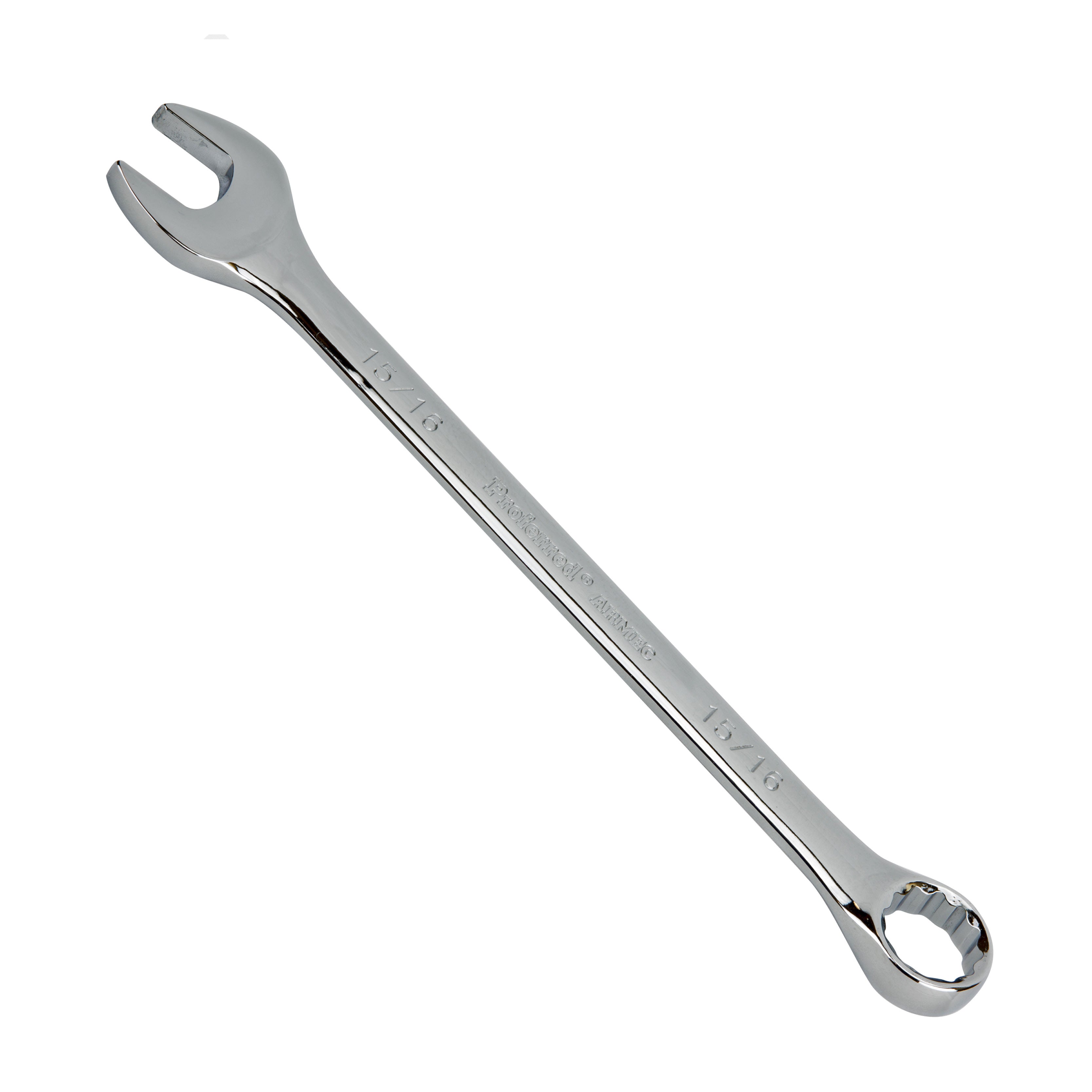 15/16" Combo Wrench, 12Pt. Proferred Combination Wrench, Chrome Finish