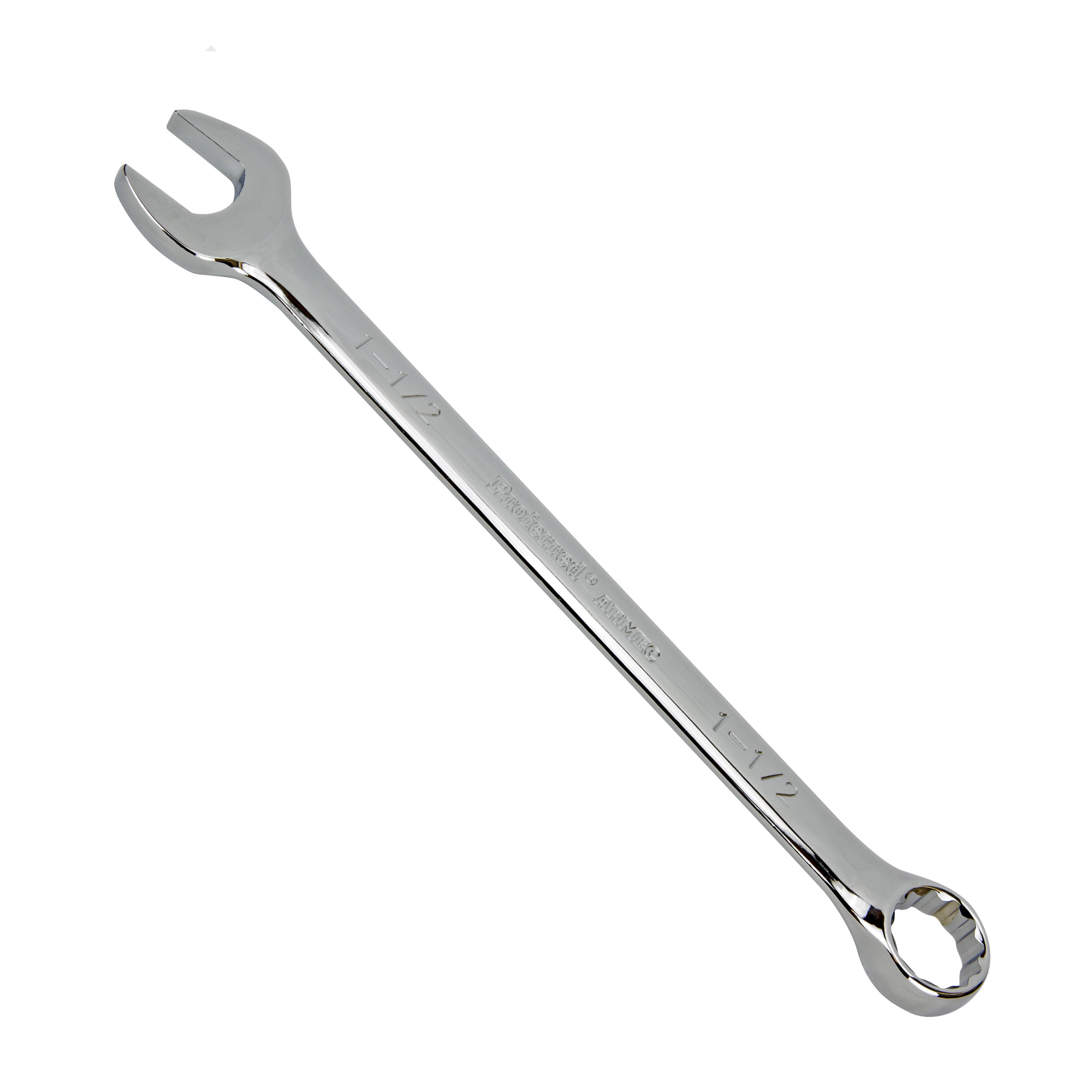 1 1/2" Combo Wrench, 12Pt. Proferred Combination Wrench, Chrome Finish