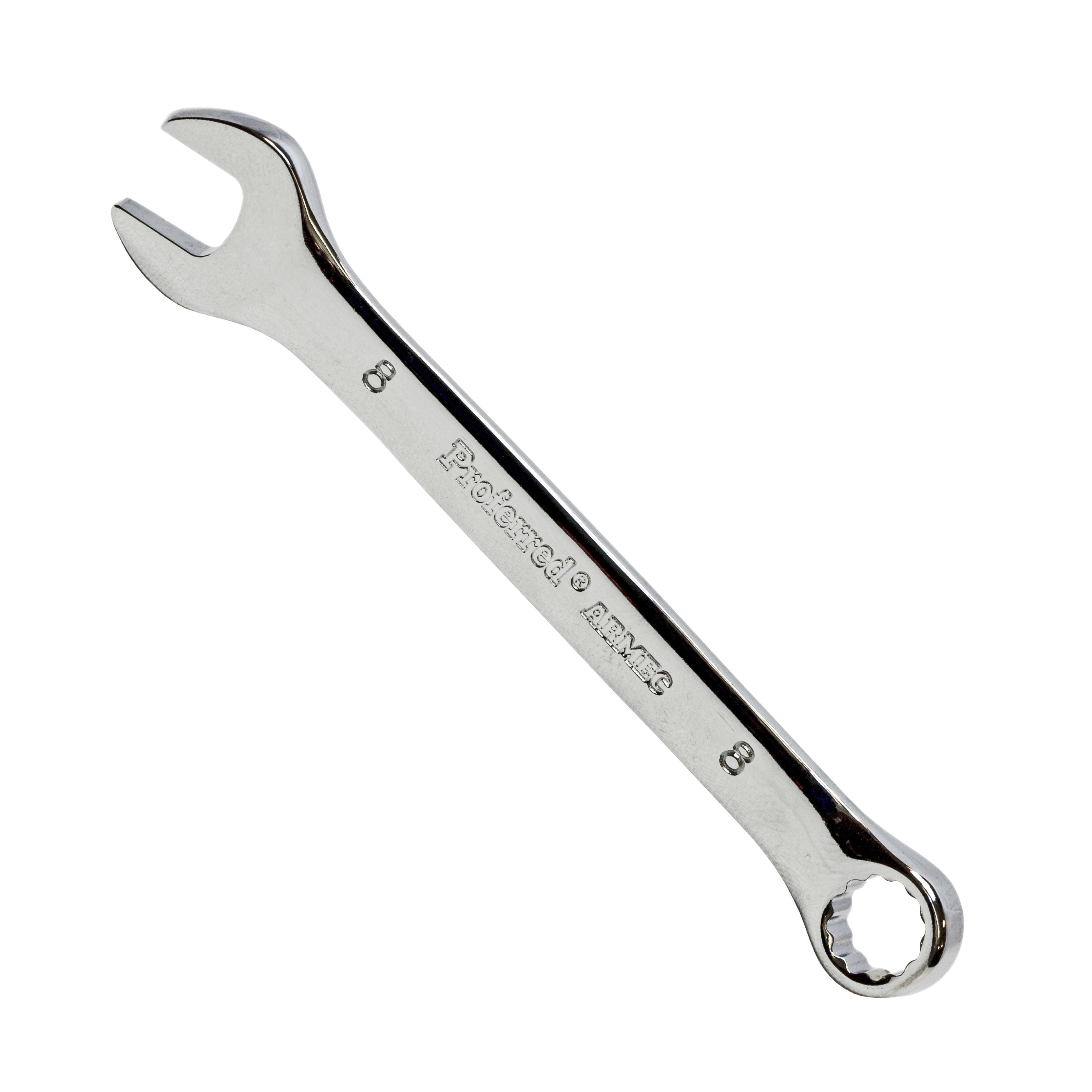 8MM (5/16") CHROME FINISH PROFERRED COMBINATION WRENCH, CHROME FINISH