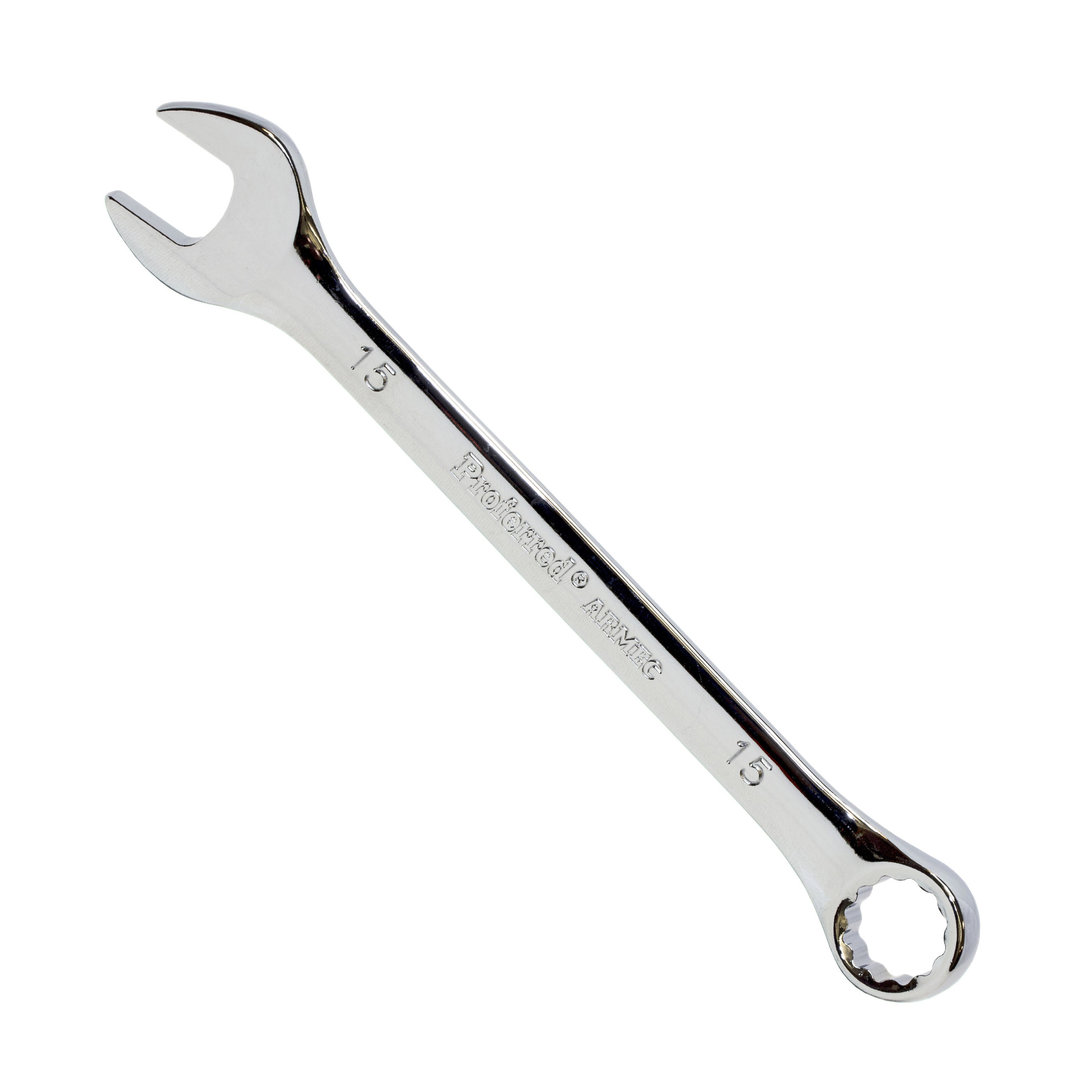 15MM CHROME FINISH PROFERRED COMBINATION WRENCH, CHROME FINISH