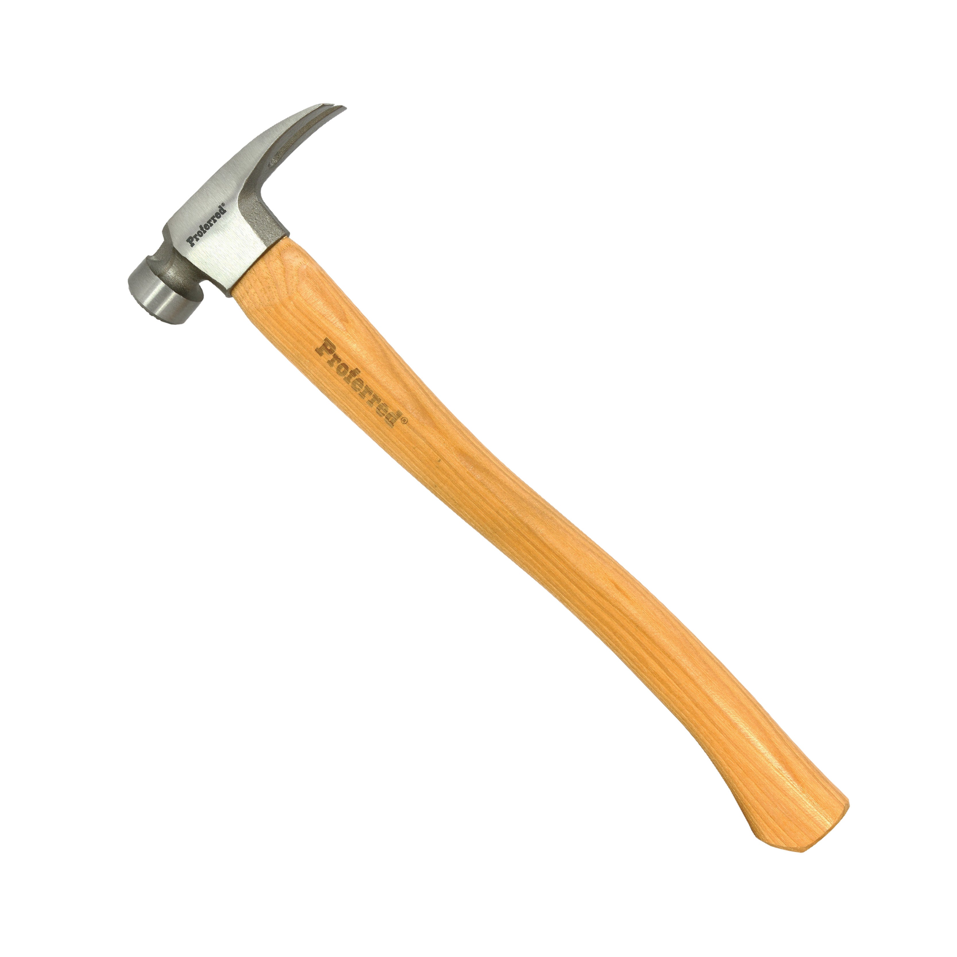 21oz California Hammer (Curved Handle), Milled Face, Hickory Handle Proferred Hammers