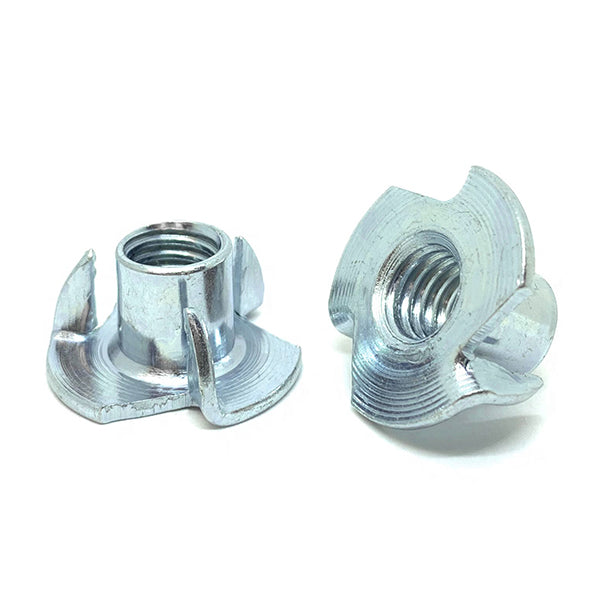 5/16"-18x7/16" Steel 3 Prong T Nuts Zinc Clear