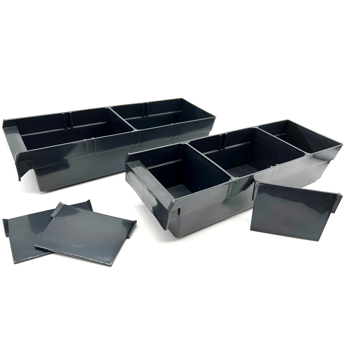 Plastic Bin Divider Tray for 12" Deep Bins, Black