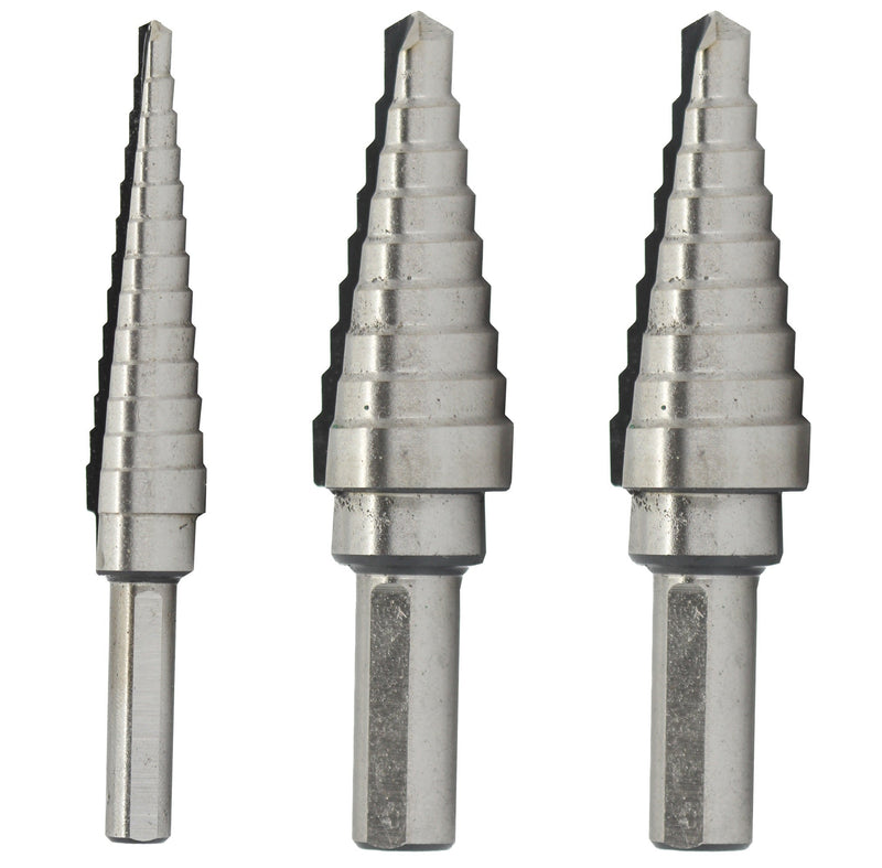 3 Piece HSS Step Drill Bit Set (Sizes #1 to #3)