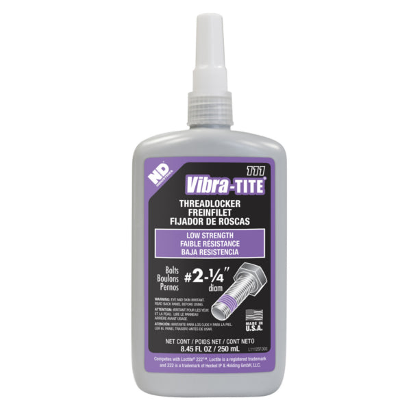 Vibra-Tite 111, Low Strength Threadlocker, 250ml Bottle