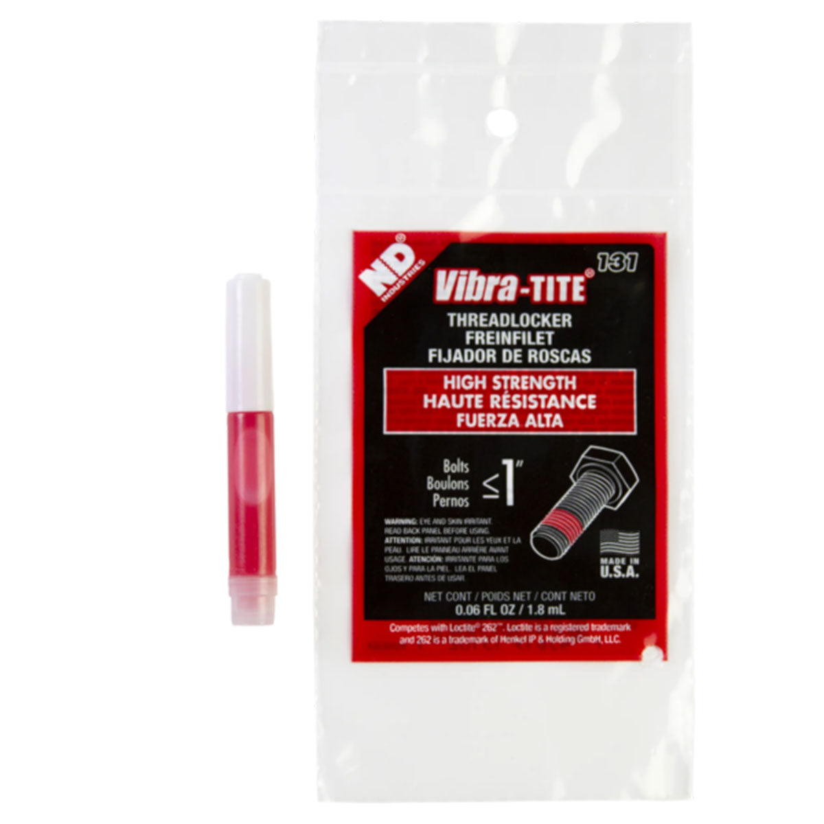 Vibra-Tite 131, High Strength Threadlocker, 1.8ml Bullet Tube