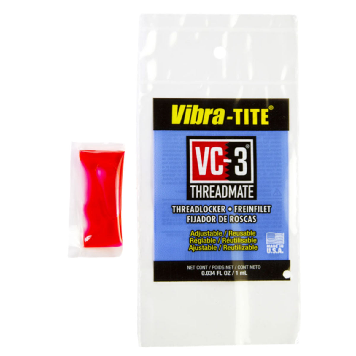 Vibra-Tite VC-3 Threadmate, Reusable Threadlocker, 1ml Pillow Pack