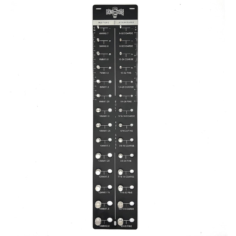 Inch & Metric Wall Mount Bolt & Nut Gauge Aluminum Black