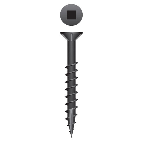 #8 Strong-Point Flat Head w/Nibs 8 x 1-1/2, SQ, Type '17', Black Oxide