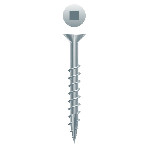 #8 Strong-Point Flat Head w/Nibs 8 x 1, SQ, Type '17',  Zinc