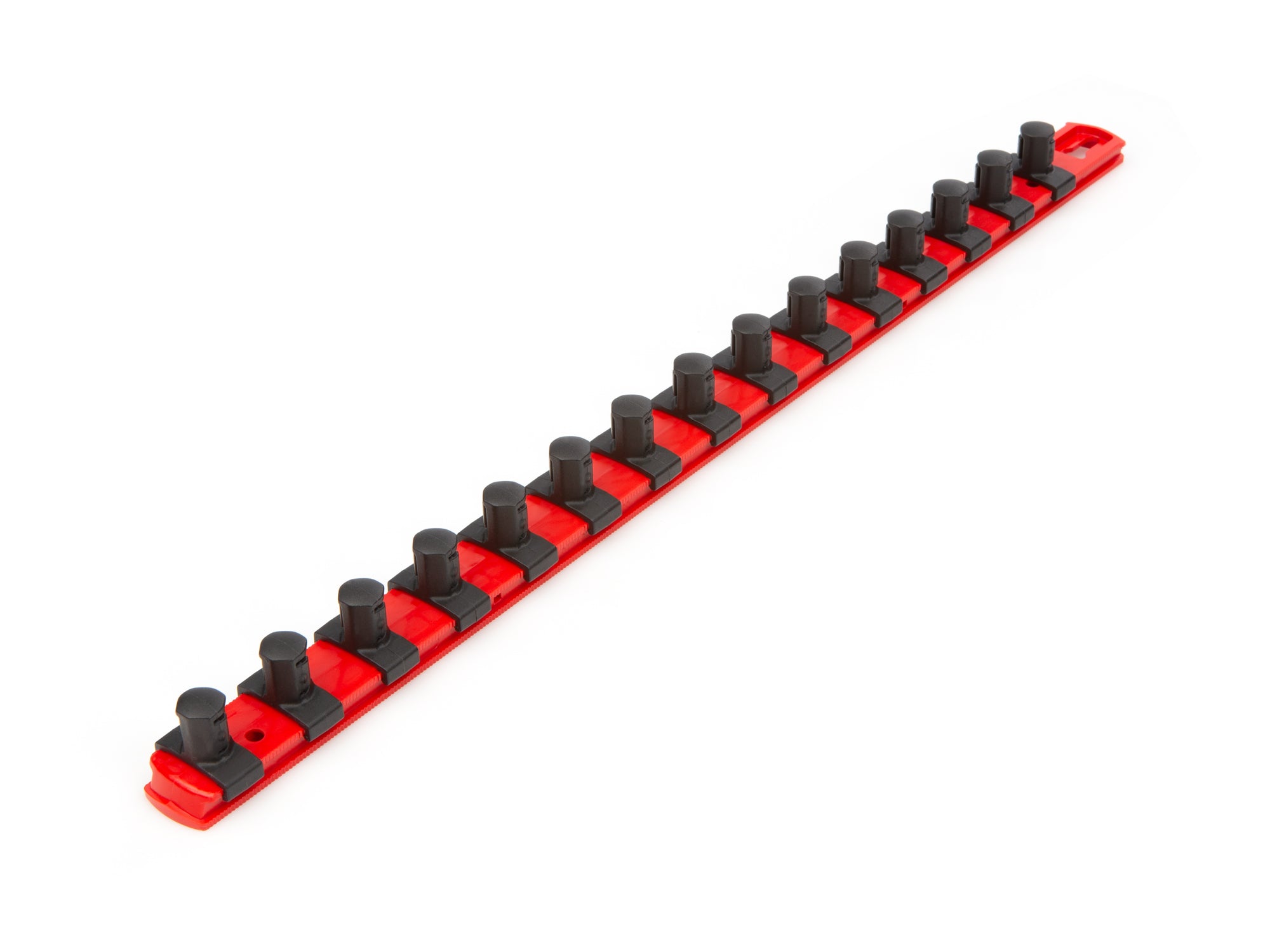 1/2 Inch Drive x 18 Inch Socket Rail, 15 Clips (Red)