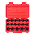1/2 Inch Drive Shallow 6-Point Impact Socket Set with Case, 17-Piece (8 - 24 mm)