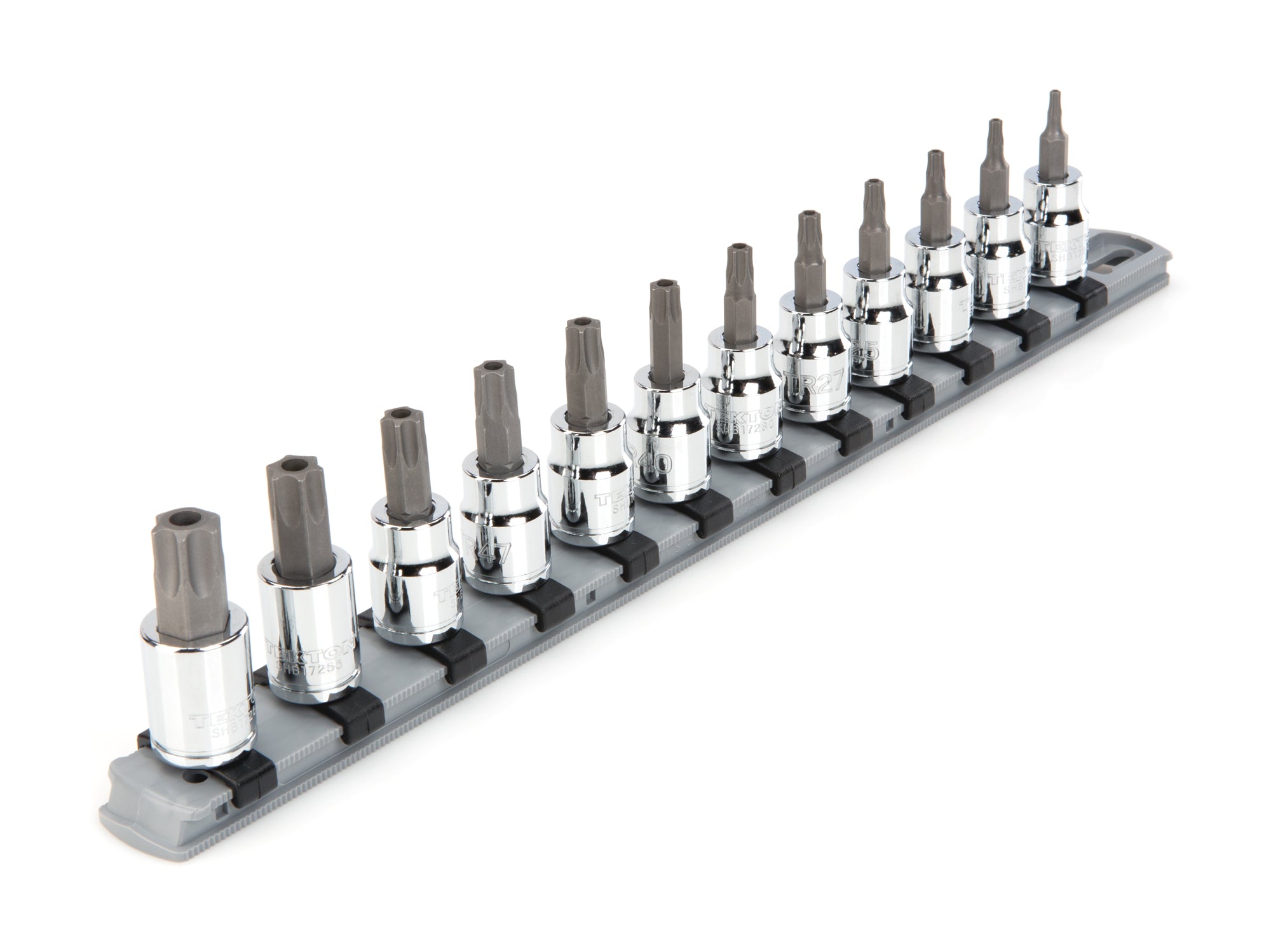 3/8 Inch Drive Tamper-Resistant Torx Bit Socket Set with Rail, 12-Piece (TR10 - TR60)