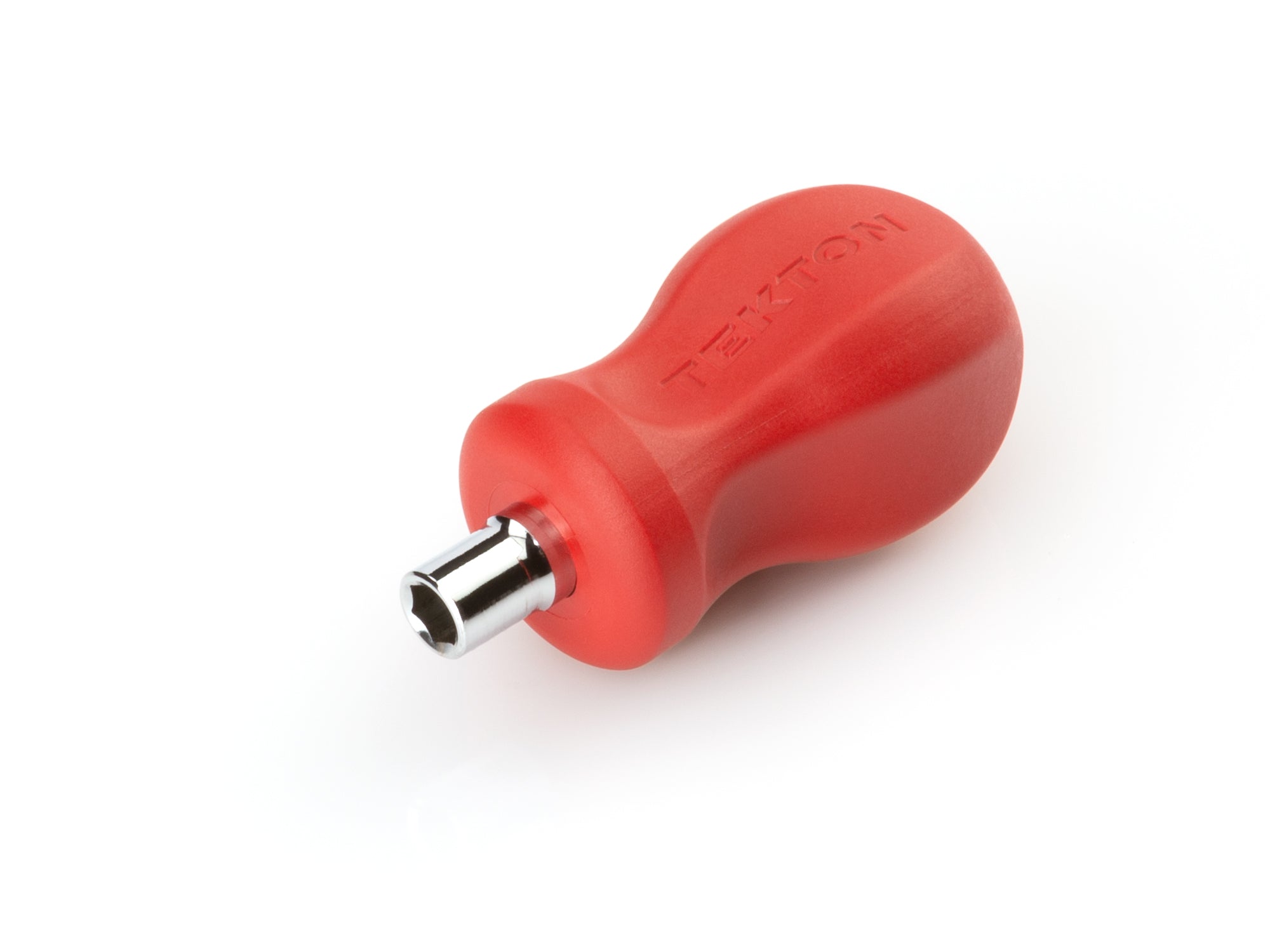 3-in-1 Stubby Driver Handle with 1/4 Inch Nut Driver Bit Tube (Red)