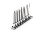 1/4 Inch Drive Long Torx Bit Socket Set with Rail, 10-Piece (T6 - T30)