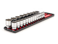 1/2 Inch Drive Shallow 12-Point Socket Set with Rails and Tray, 23-Piece (10 - 32 mm)