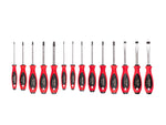 Phillips and Slotted Screwdriver Set - 4 Inch Shanks, 14-Piece (#0 - #4, 3 - 14 mm)