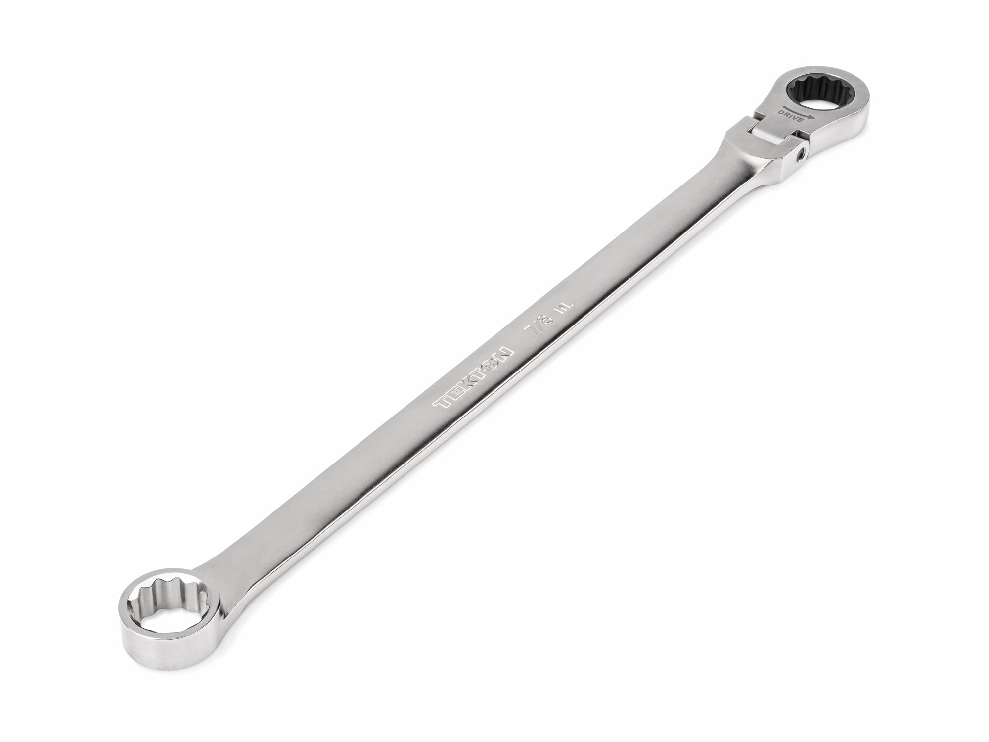 7/8 Inch Long Fixed/Flex Head 12-Point Ratcheting Box End Wrench