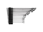 Long Fixed/Flex Head 12-Point Ratcheting Box End Wrench Set with Modular Organizers, 11-Piece (1/4-3/4 in.)