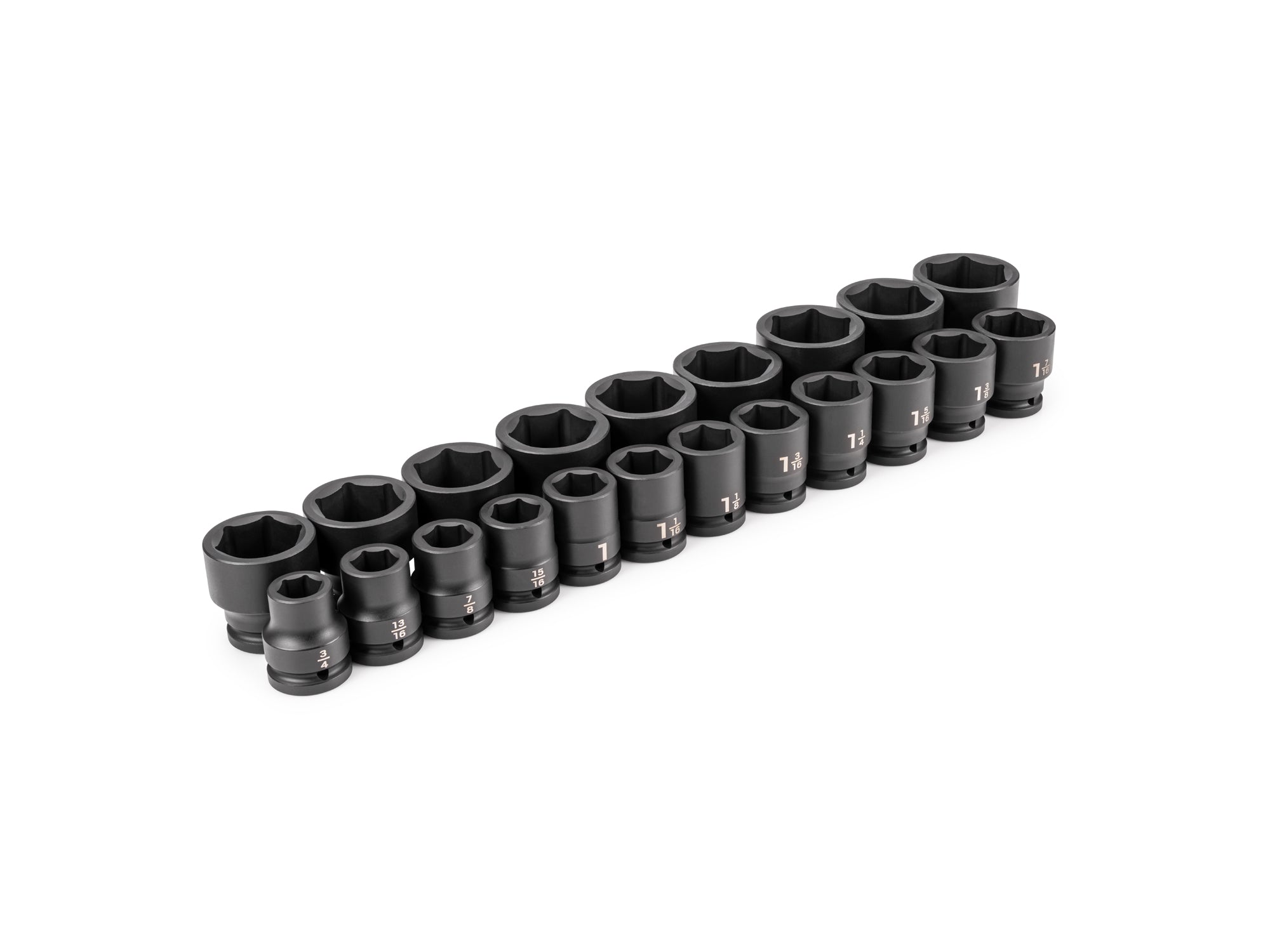 3/4 Inch Drive Shallow 6-Point Impact Socket Set, 21-Piece (3/4 - 2 in.)