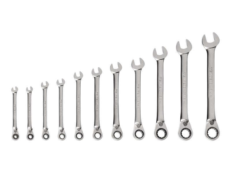 Reversible 12-Point Ratcheting Combination Wrench Set, 11-Piece (1/4-3/4 in.)