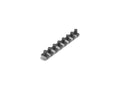 1/2 Inch Drive x 8 Inch Socket Rail, 8 Clips (Gray)