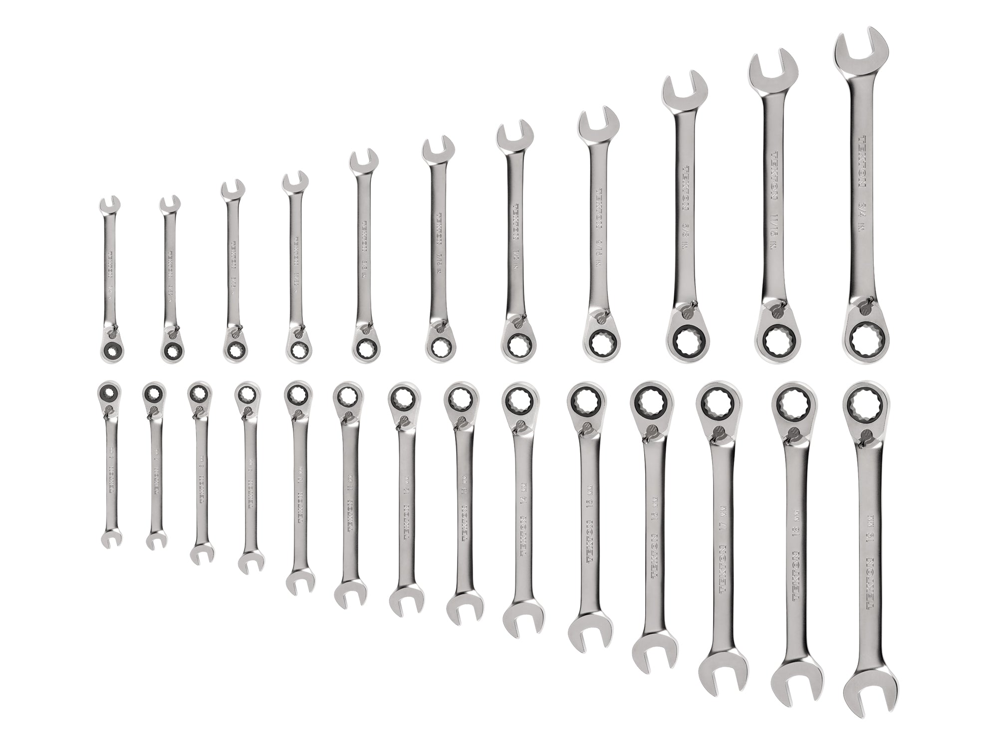 Reversible 12-Point Ratcheting Combination Wrench Set, 25-Piece (1/4-3/4 in., 6-19 mm)