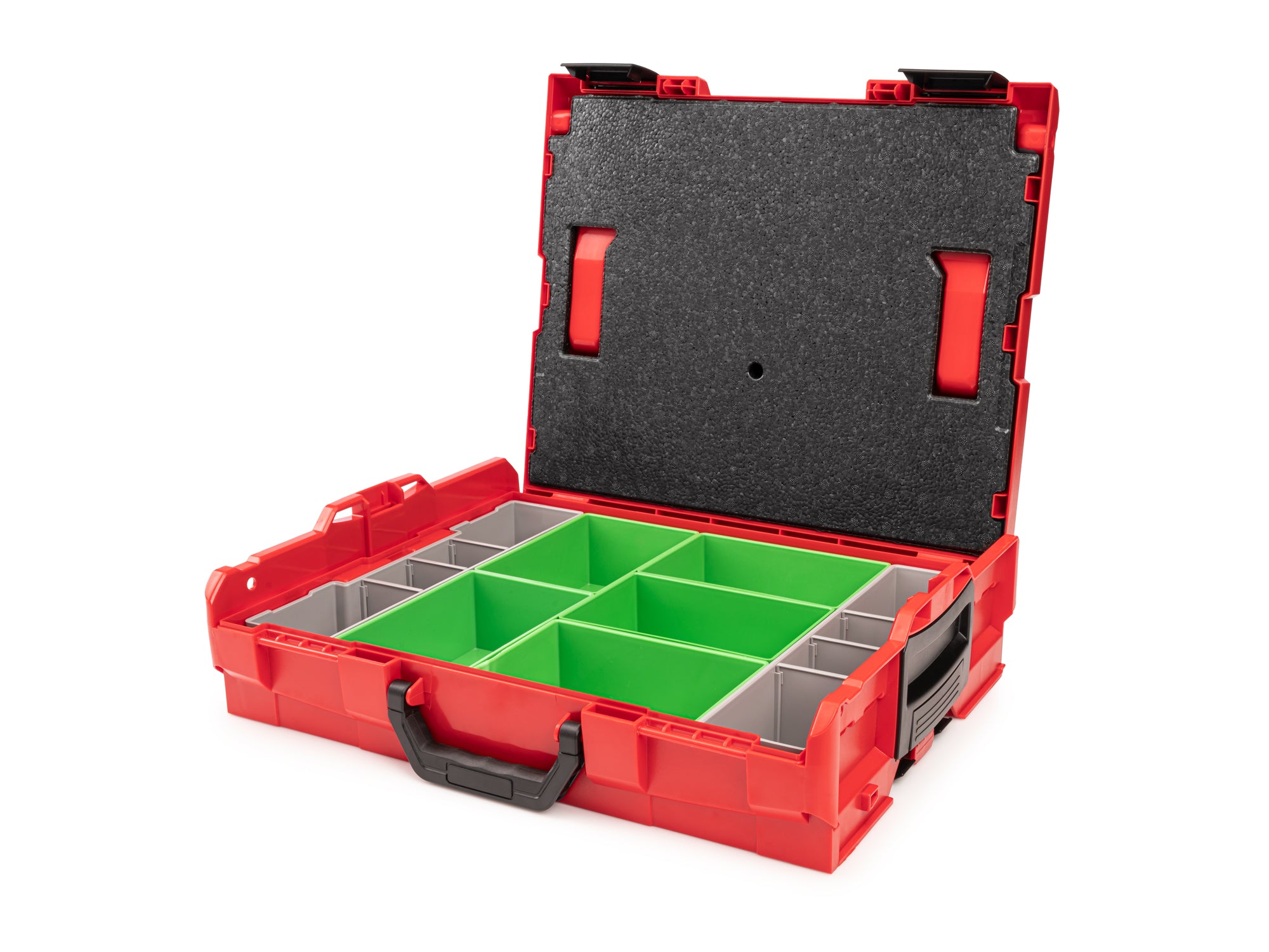 Shallow Stacking Tool Box (L-BOXX 1) with 7-Piece Organizer Bin Set and Lid Insert