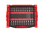 3/8 Inch Drive Standard and Long Bit Socket Set with Open Top Drawer and Rack (46-Piece)