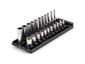 1/4 Inch Drive Shallow and Deep 6-Point Socket Set with Rails and Tray, 22-Piece (5/32 - 9/16 in.)
