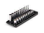 1/4 Inch Drive Shallow and Deep 6-Point Socket Set with Rails and Tray, 22-Piece (5/32 - 9/16 in.)