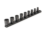 3/8 Inch Drive Shallow 6-Point Impact Socket Set with Rail, 9-Piece (5/16 - 3/4 in.)