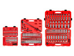 1/4, 3/8, 1/2 Inch Drive Shallow and Deep 6-Point Socket and Ratchet Set with Cases, 212-Piece (5/32 - 1-5/16 in., 4 - 32 mm)