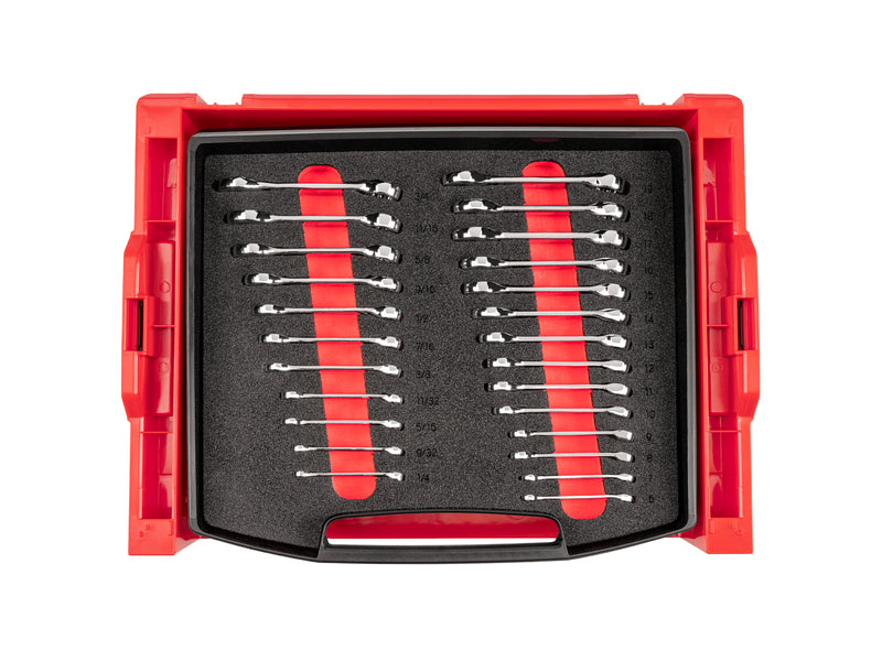 Stubby Combination Wrench Set with Open Top Drawer and Rack, 25-Piece (1/4 - 3/4 in., 6 - 19 mm)