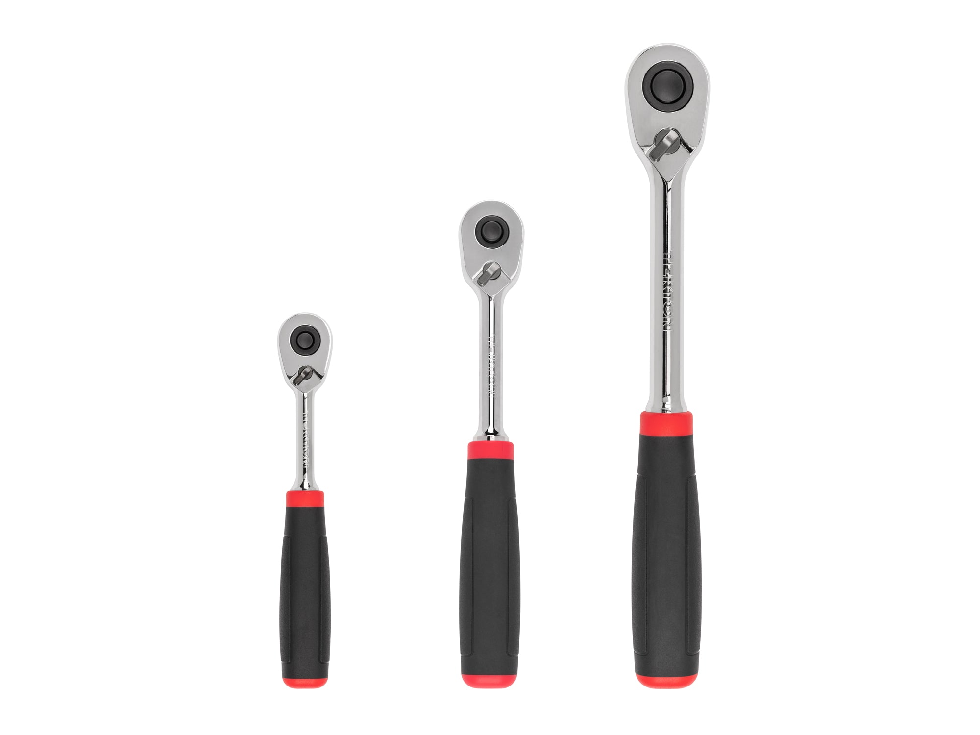 1/4, 3/8, 1/2 Inch Drive Quick-Release Comfort Grip Ratchet Set, 3-Piece (6, 8, 10-1/2 in.)
