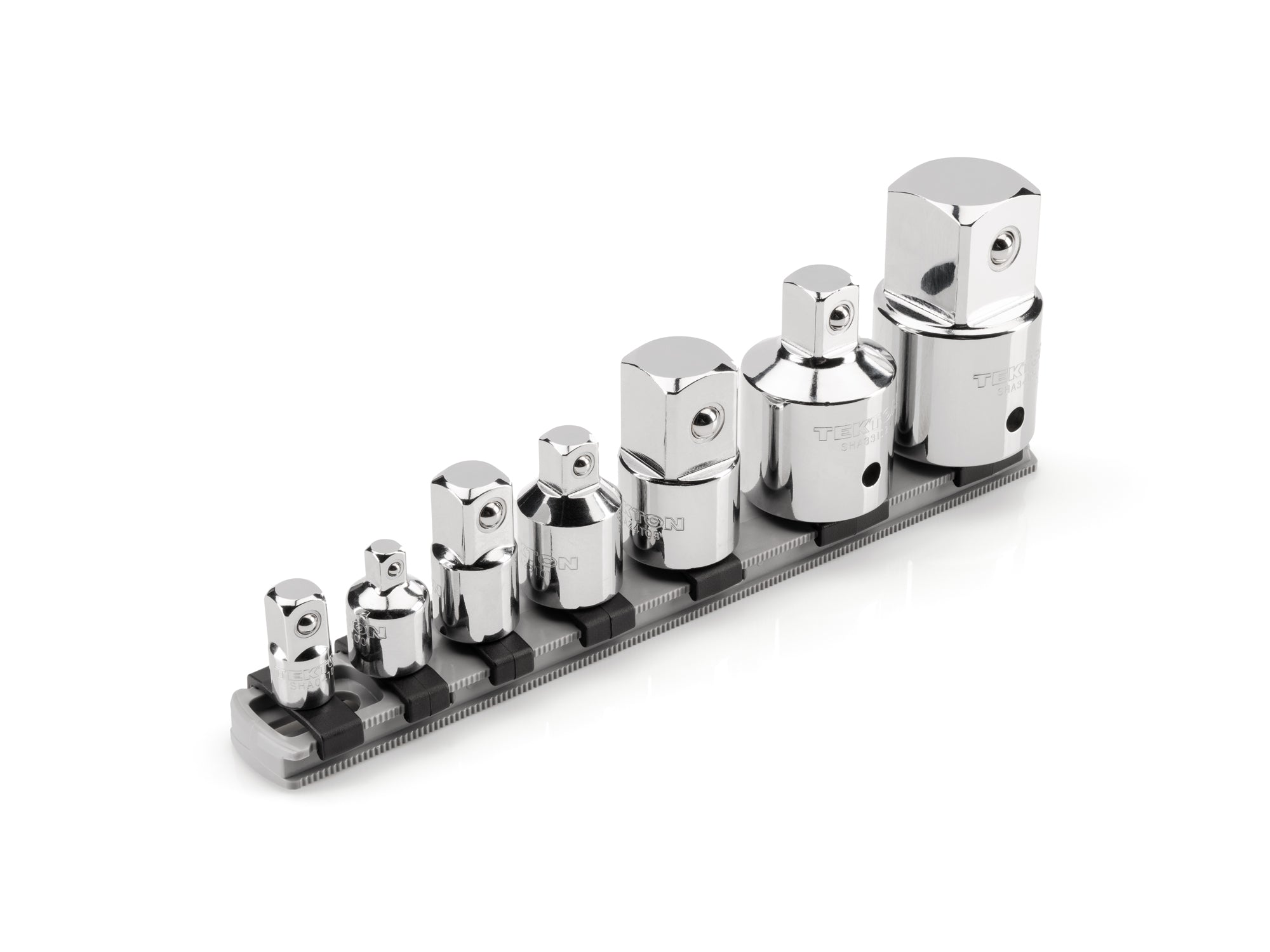1/4, 3/8, 1/2, 3/4 Inch Drive Adapter/Reducer Set with Rail (7-Piece)