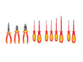 Insulated Phillips, Slotted, Square Drivers and Pliers Set, 11-Piece (Combination, Long Nose, Diagonal Cutting)
