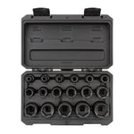 1/2 Inch Drive Shallow 6-Point Impact Socket Set with Case, 17-Piece (5/16 - 1-1/4 in.)