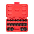 3/8 Inch Drive Shallow 6-Point Impact Socket Set with Case, 19-Piece (6 - 24 mm)