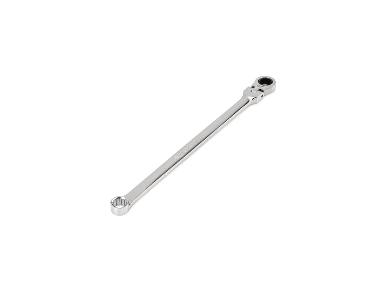 7/16 Inch Long Fixed/Flex Head 12-Point Ratcheting Box End Wrench