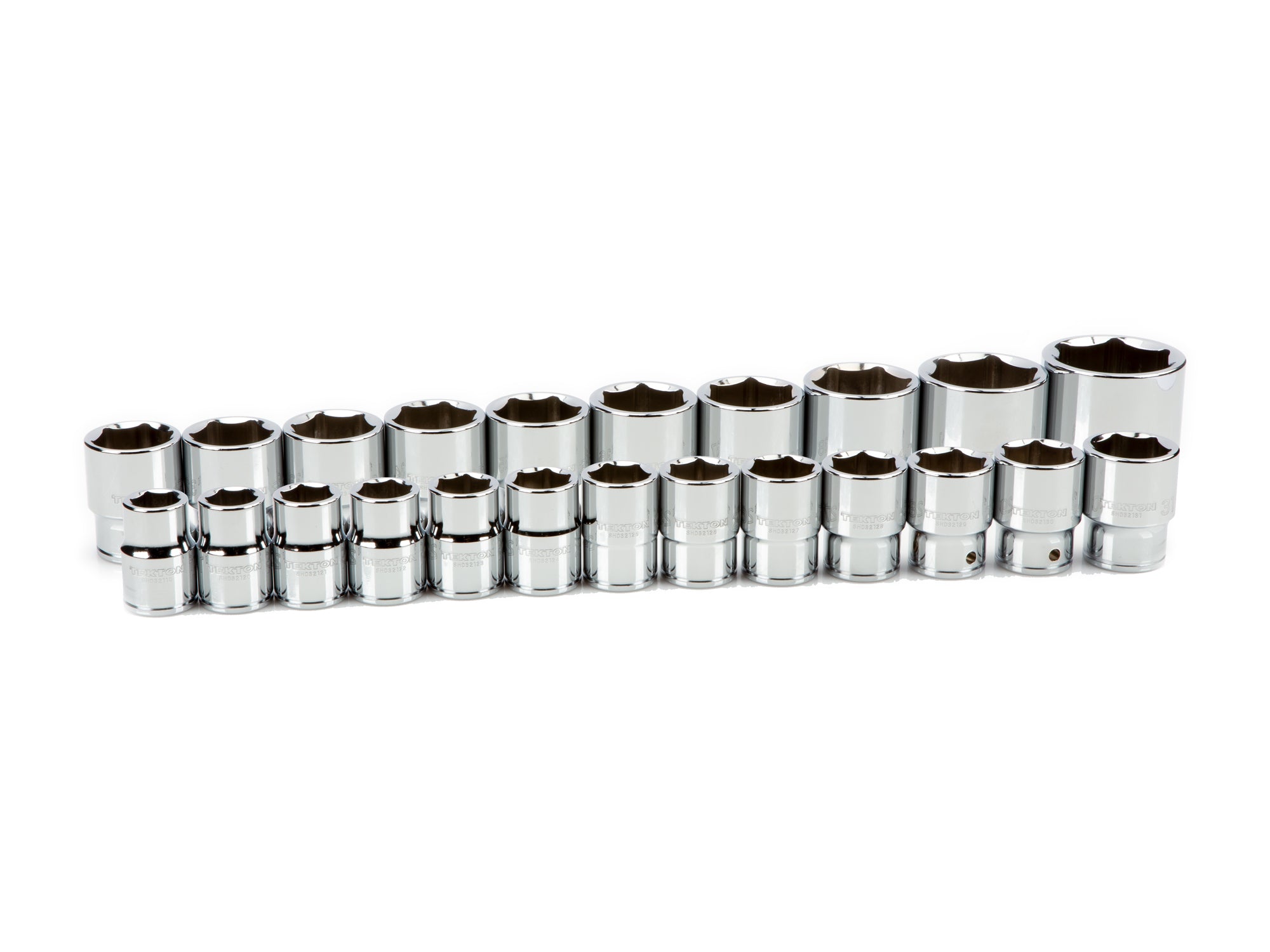 3/4 Inch Drive Shallow 6-Point Socket Set, 23-Piece (19 - 50 mm)
