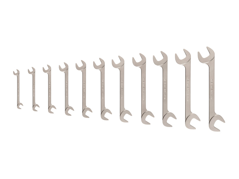 Angle Head Open End Wrench Set, 11-Piece (3/8-1 in.)