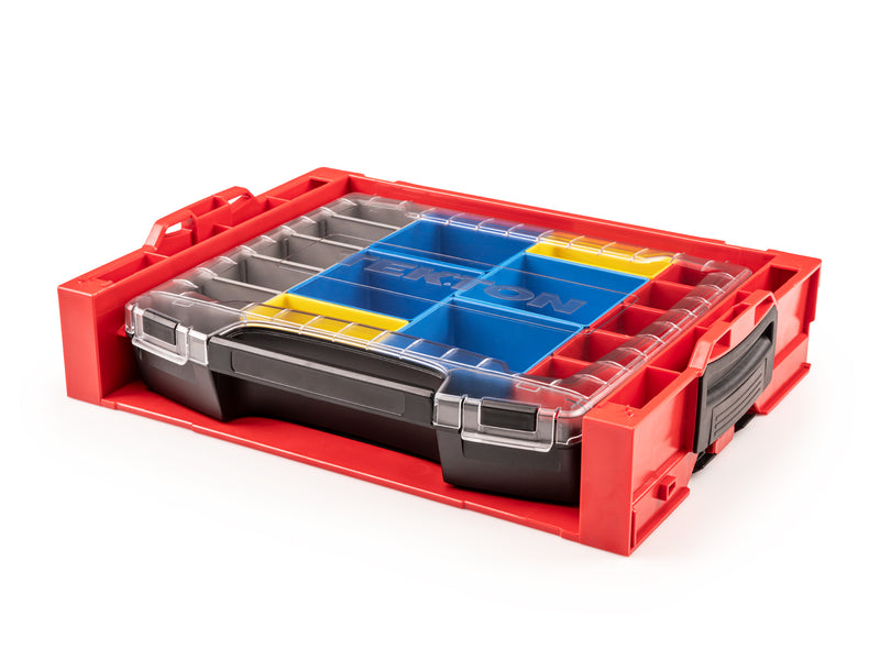Lidded Drawer (i-BOXX) with 12-Piece Organizer Bin Set in Stacking Drawer Rack
