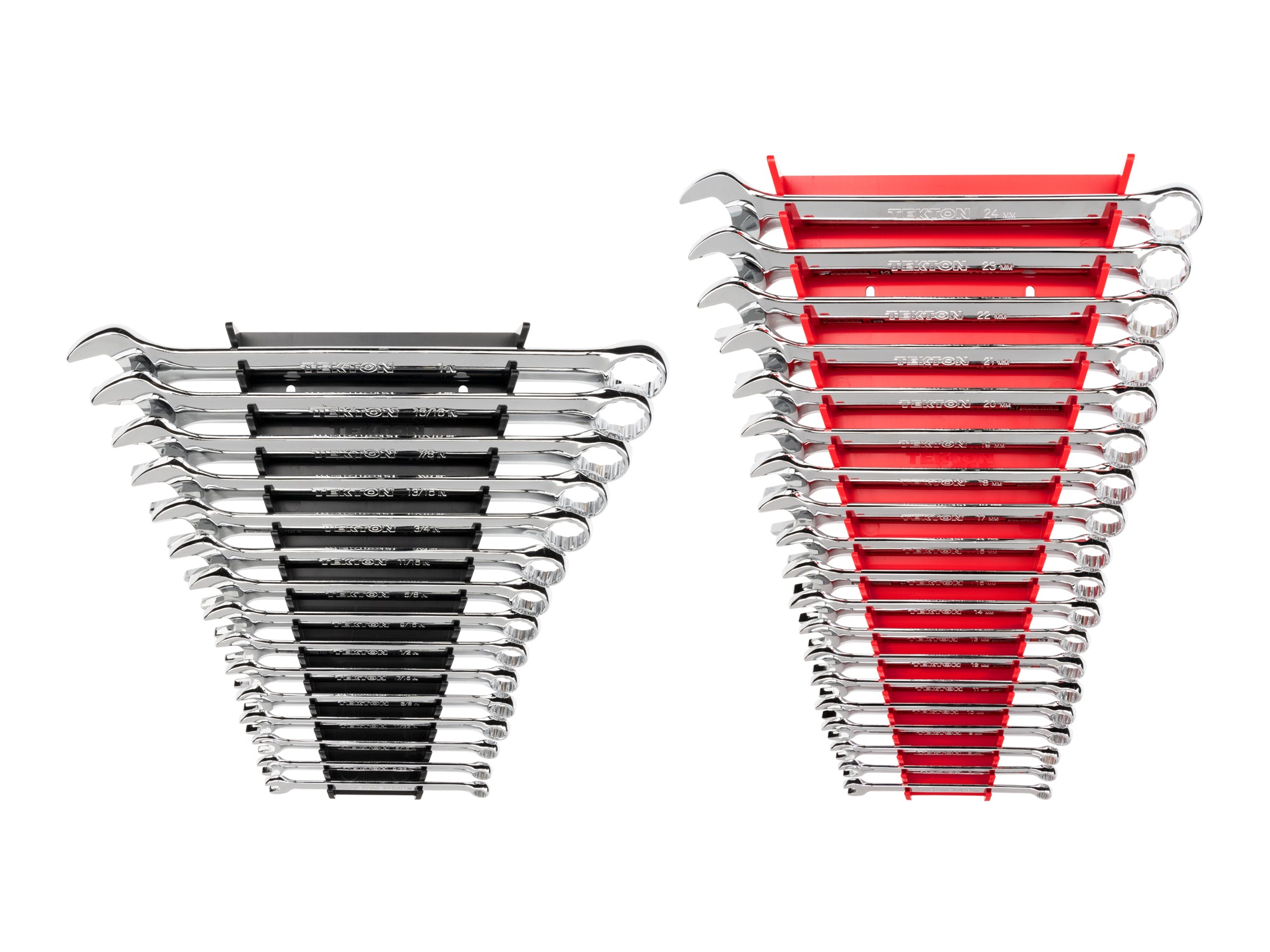 Combination Wrench Set with Racks, 34-Piece (1/4-1 in., 6-24 mm)