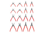 5, 7, 9 Inch Internal and External Retaining Ring Pliers Set, 16-Piece (0.037, 0.047, 0.070, 0.090 in. Tips)